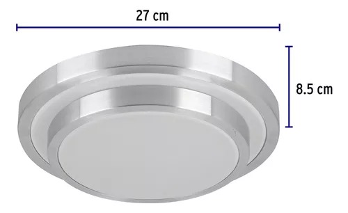 Luminario Plafón Metálico De Led 18w 1100lm Volteck Pla-703l